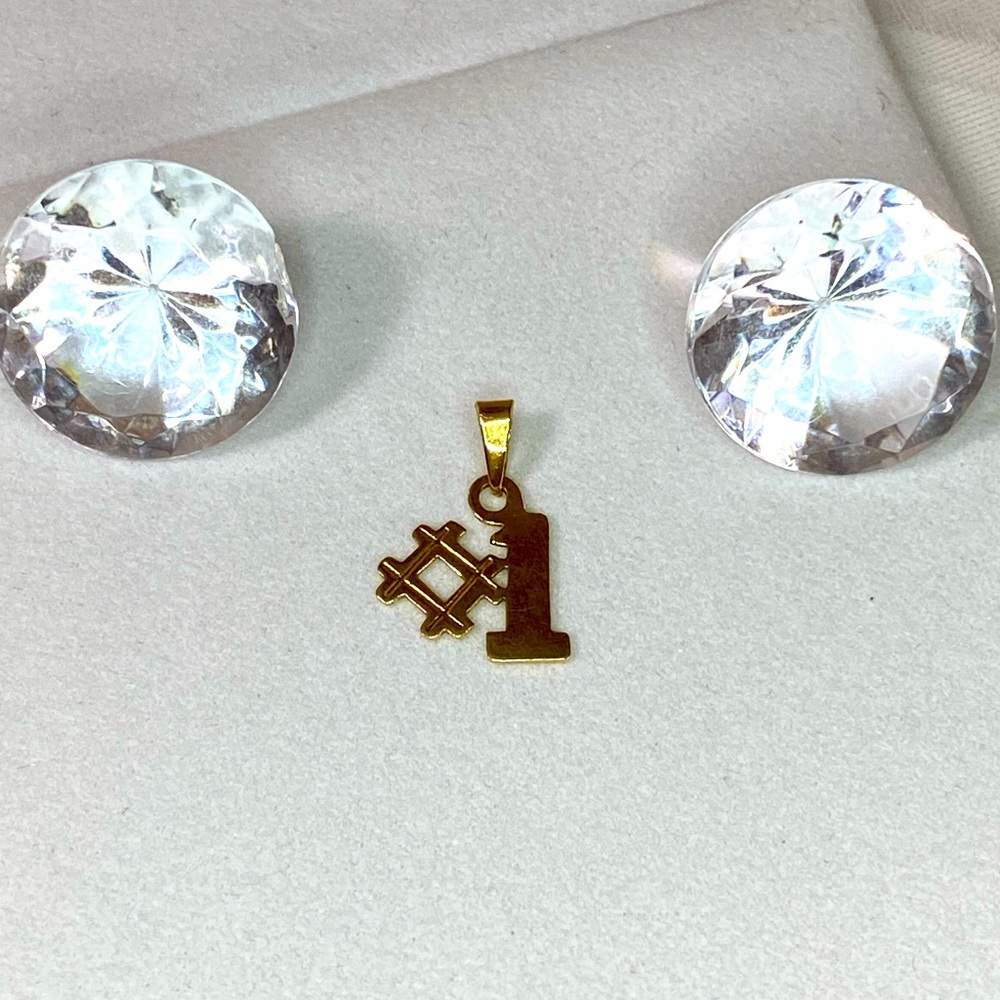 14k Yellow Gold Number 1 Pendant Real Gold Gem